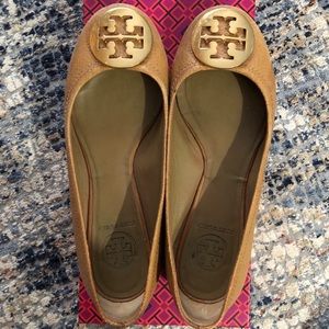 COPY - Tory Burch Ballet Flats Chestnut Leather/G…